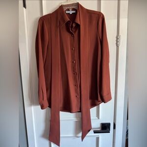 Antonio Melani Rust Color Bow Blouse